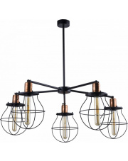 Plafon MANUFACTURE 9738 Nowodvorski Lighting czarno-miedziana oprawa w stylu loft