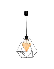 Lampa wisząca ALAMBRE BLACK 1xE27 4W żarówka w zestawie