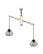 LAMPA WISZĄCA WOODY BLACK 2xE27