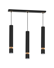 Lampa wisząca JOKER BLACK/WOOD 3xGU10