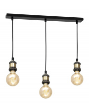 Lampa wisząca EDISON CZARNY/MOSIĄDZ 3xE27