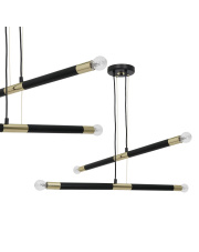 Lampa wisząca BASTONE BLACK / GOLD 4xE14