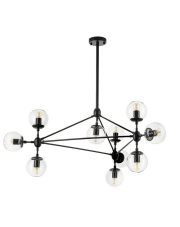 Lampa wisząca ASTRIFERO-10 transparentno czarna 90 cm