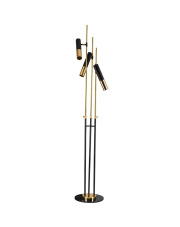 Lampa stojąca GOLDEN PIPE-3 czarno złota 180 cm