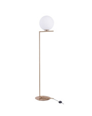 Lampa podłogowa SOLARIS biało mosiężna 174 cm